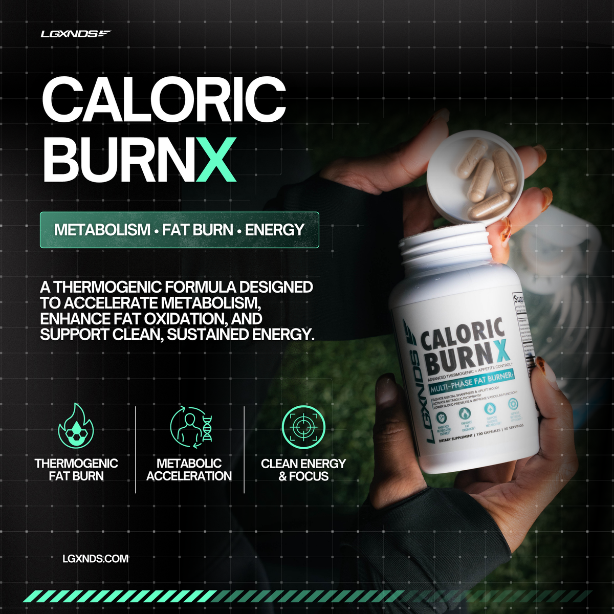Caloric BurnX thermogenic fat burner capsules for metabolism and energy support