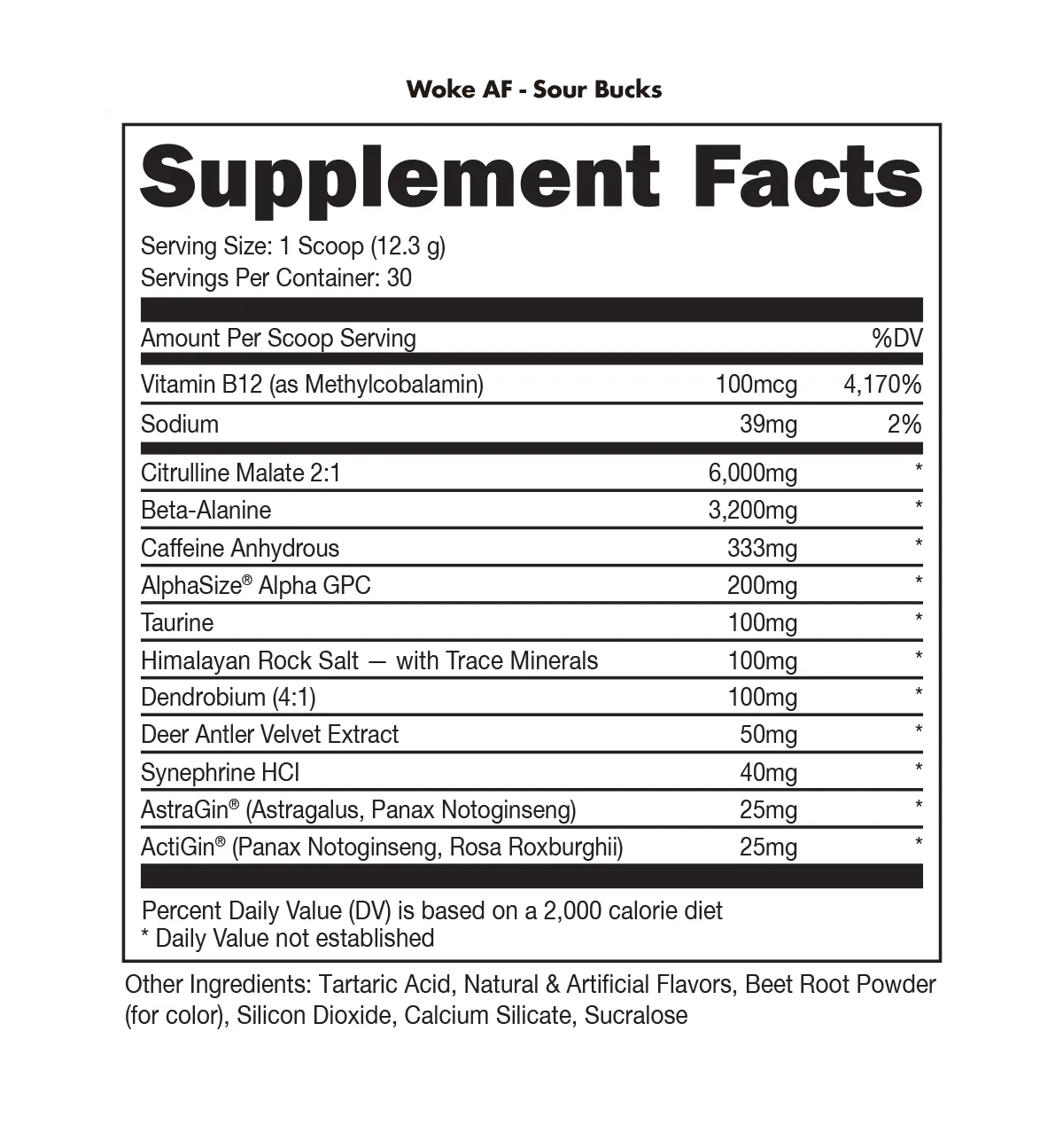 Woke AF - High Stimulant Pre-Workout - Bucked Up