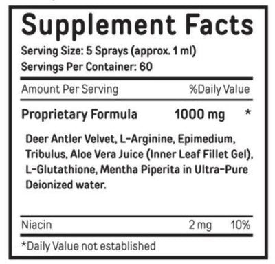 Deer Antler Velvet Extract Spray HIS IGF-1 - Post Workout - Bucked Up - Deluxe Ambiance
